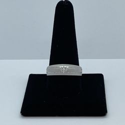 White Gold Diamond Ring 14K New 