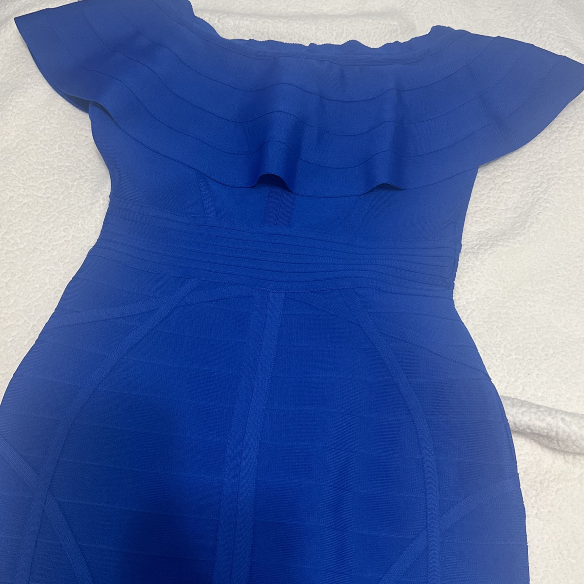 Royal Blue Midi Bodycon Dress 