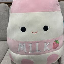 Squishmallow Bernise the Strawberry Milk – Jumbo 24” Plush - NEW
