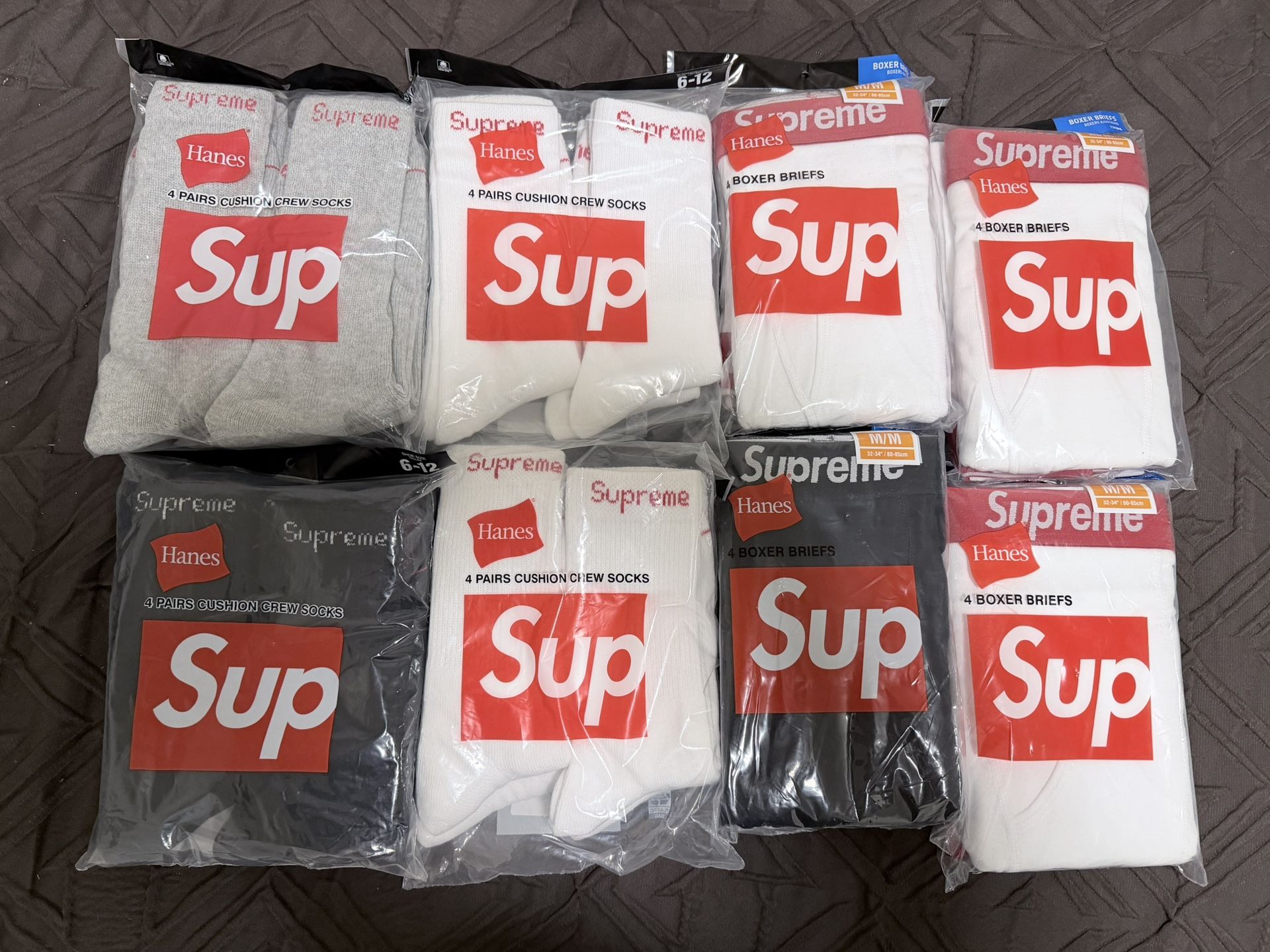 SUPREME HANES BOXER BRIEFS AND SOCKS