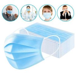 2 boxes of Face Mask Mouth & Nose Protector Disposable Masks Blue FREE SHIPPING