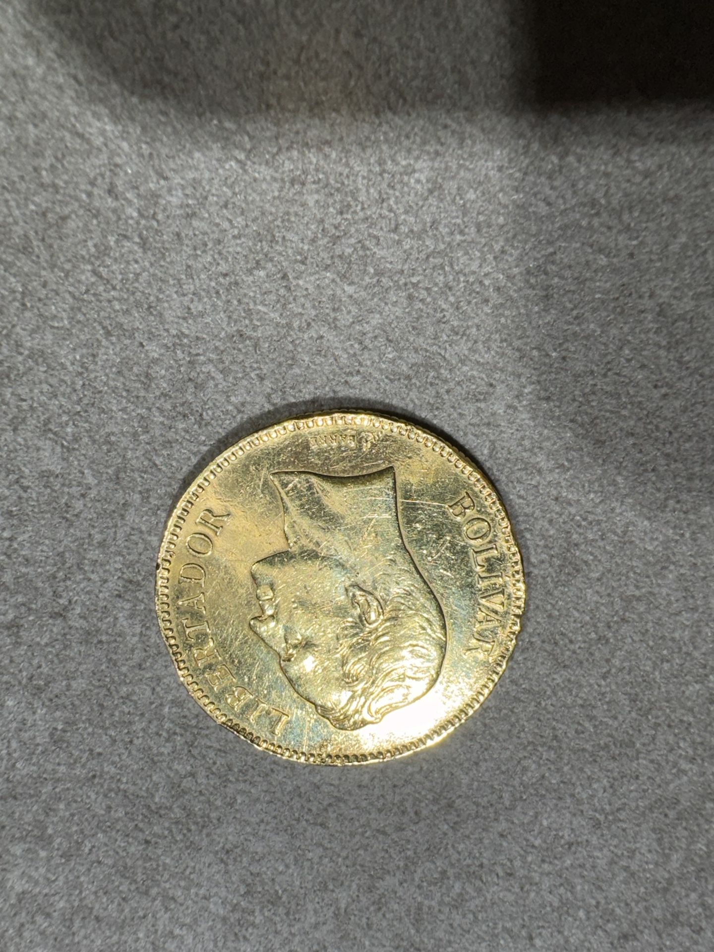 22k 1888 Bolivar Libertador Gold Coin