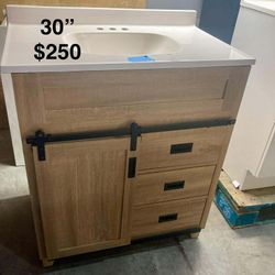 30in Bathroom Vanity With Top
