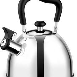 2.2QT Whistling Teapot for Stovetop with Universal Base - Food Grade Stainless Steel Tea Pot