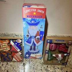 Texas nutcracker and  ornaments