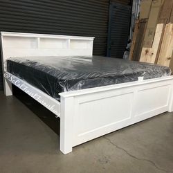 White King Bed With Mattress 