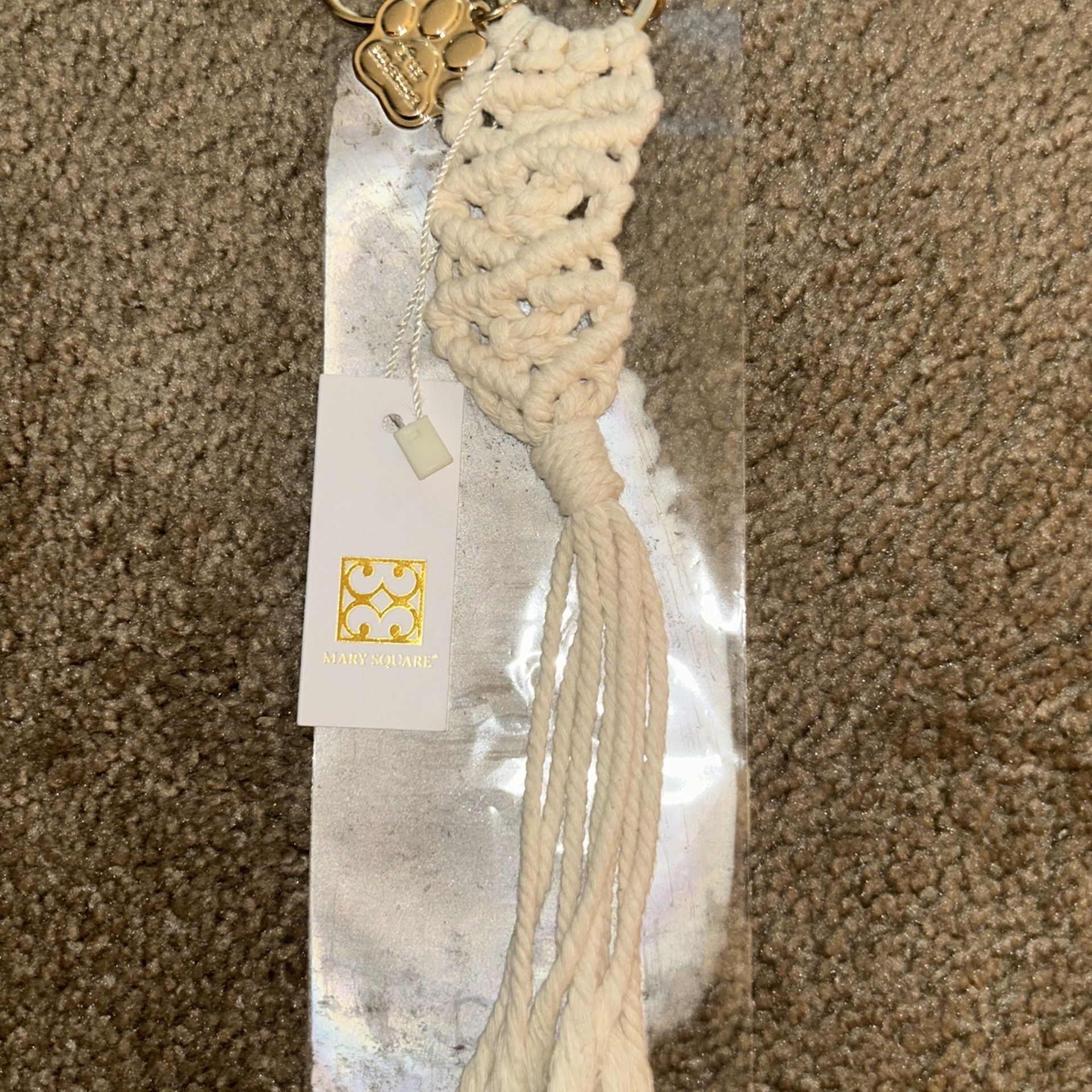 Crocheted Key Ring W/ Dog Paw Charm