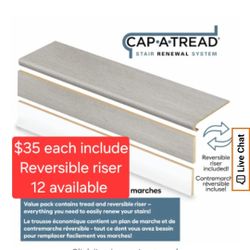 ✨️ Cap-A-Tread Stair Renewal System 47-in x 12.125-in x 1.6875-in Light Grey Oak Vinyl No return Bullnose 4017HD