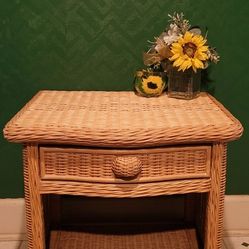 Wicker Nightstand 