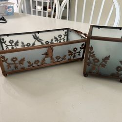 Pair of Partylite Copper Lace Candle Holders