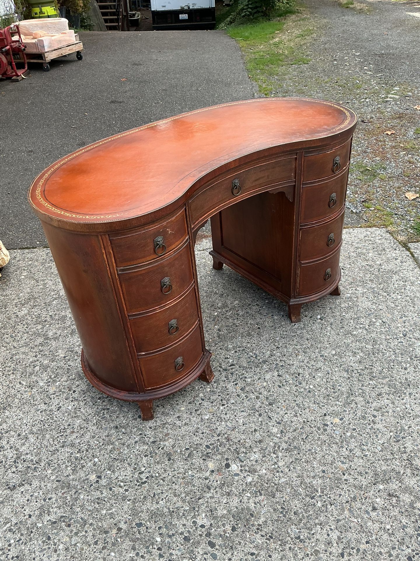Antique Kidney Desk