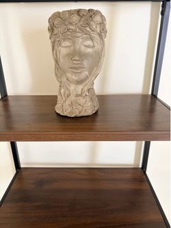 Cement Floral Lady Planter 7”x11” and Spider Plant in
