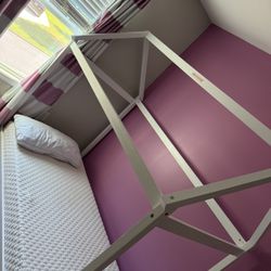 Bed Frame With Mattress And Table And Chair 