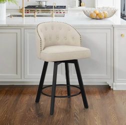 Arturo Swivel Counter Stool with Nailhead Trim set of 2  Brand new in box - Assembly is required  cash only  Pickup only (Anaheim)  Overall Size: 25.2