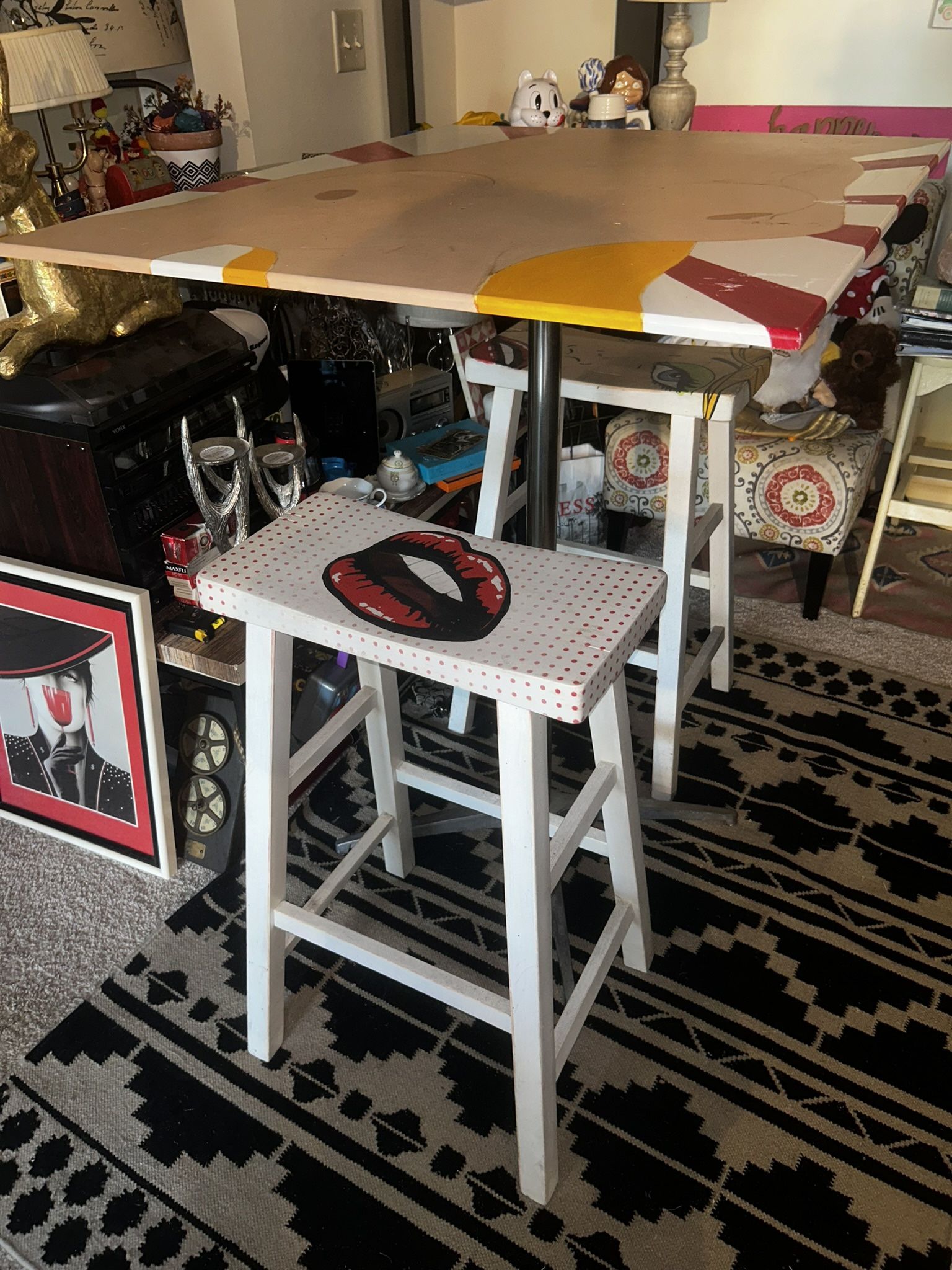 Super Cute Pub Table + 2 Chairs