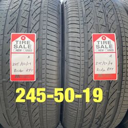2 used tires 245/50/19 Bridgestone RFT