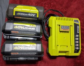 Ryobi 40V Lithium Batteries and Charger Set