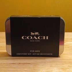 Coach Authentic Brand New Men's 2 Pc Discovery Kit In Reusable Aluminum Tin