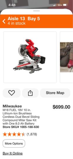 Milwaukee 10 in Sliding Bateria y cargador