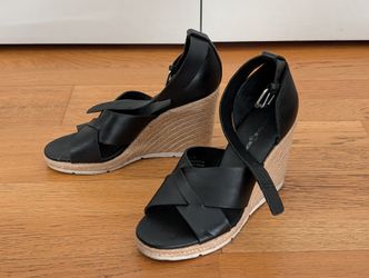 Women's Black Espadrilles Heels Size 7.5