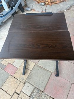 Folding Table with Dark Wood Laminate Top