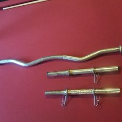1 inch easy curl bar and pair of dumbells
