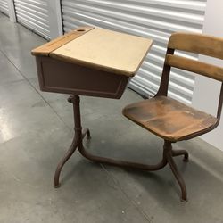 Antique Student Desk And Chair