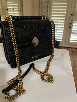 Shoreditch Croc Embossed Leather Crossbody Bag Kurt Geiger London