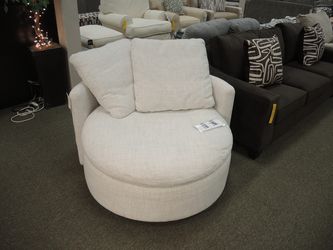 Round Swivel Cuddler Chair - Cream | Armchair