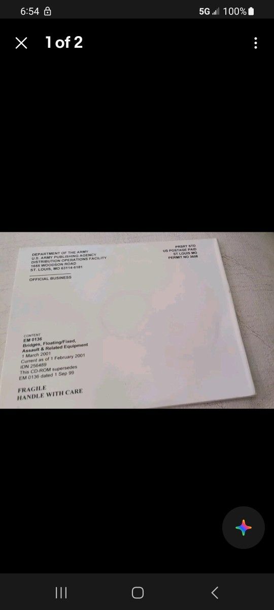 ARMY MANUAL/ CD ROM/ EM 0136/ BRIDGES, FLOATING/FIXED, ASSAULT AND RELATED EQUIP