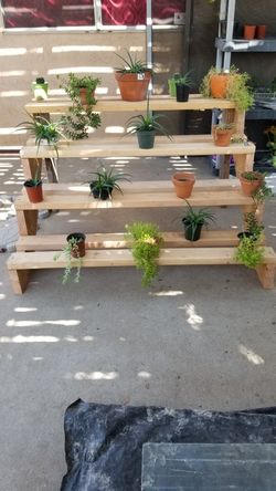 Wood planter stand