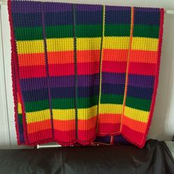 HANDMADE RAINBOW AFGHAN, SEFFNER FL