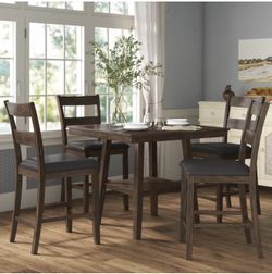 5 pc solid wood counter height dining table