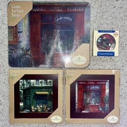 Scenes of France Kitchen Items (Cutting Board, Ceramic Trivets, Coasters) - NEW