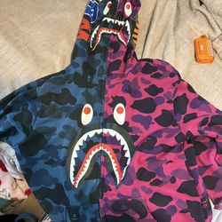 Purple And Blue Bape Jacket 