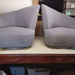 Modern  Grey Swivel Chairs 