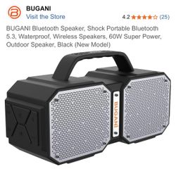 BUGANI Bluetooth Speakers, M83 Speaker IPX6 Waterproof Portable Large Wireless Speaker, Bluetooth 5.2,50W Big Power, 24H Playtime, Suitable for Family