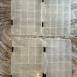 Set Of 4 UNBRANDED PLASTIC TOOL CRAFTING ORGANIZER CLEAR RULER 13.5”x 8.5”