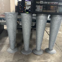 Galvanized Flower Holders Large 
