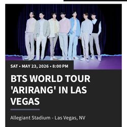 4 BTS Tickets Saturday May 23 Las Vegas Allegiant Stadium