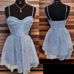 New With Tags Dusty Blue Short Formal Dress & Homecoming Dress $65