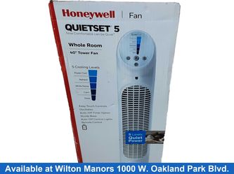 Honeywell Quiertset5 White Tower & Pedestal Fan