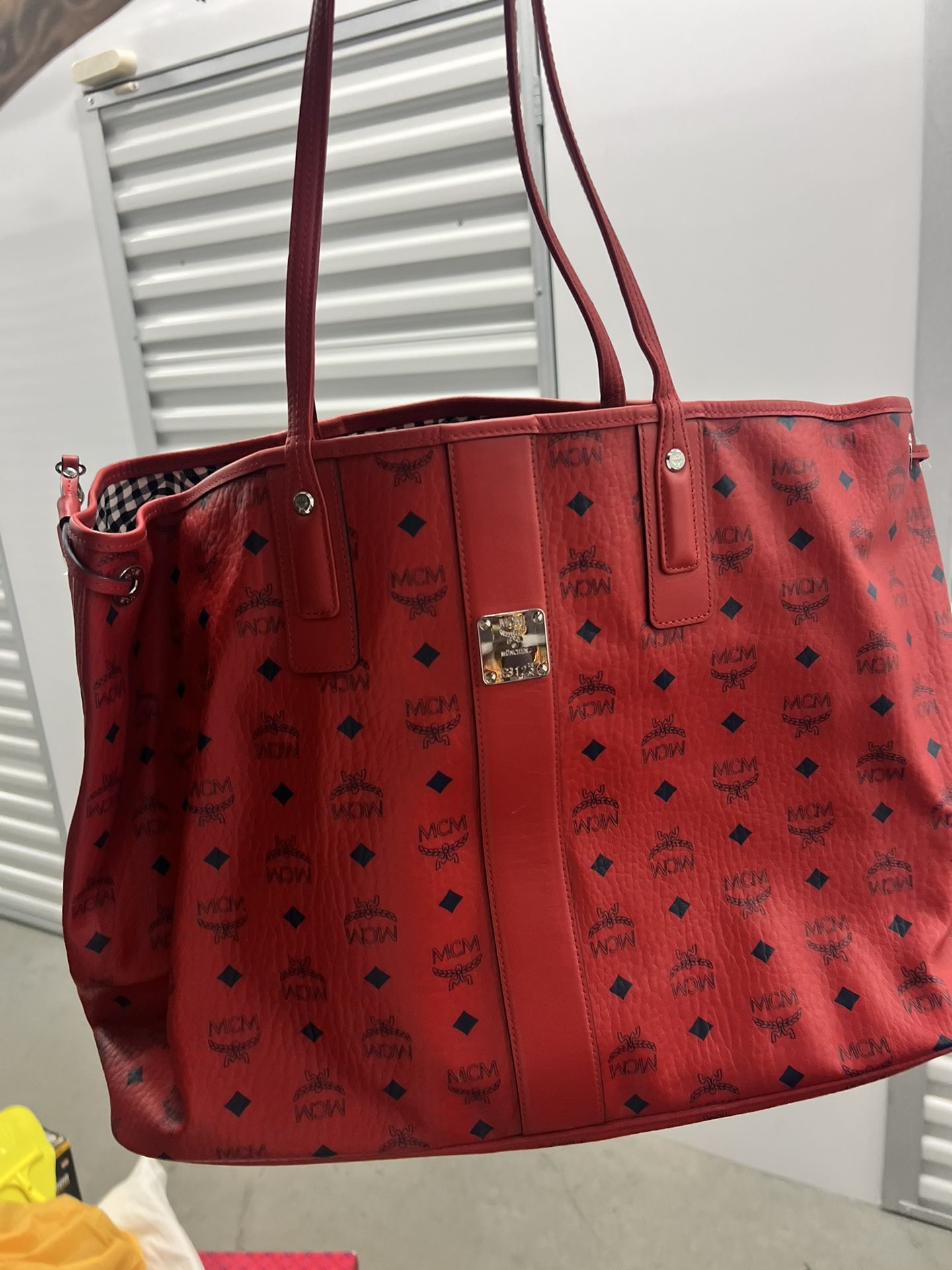 New Mcm Large Red Tote Bag 