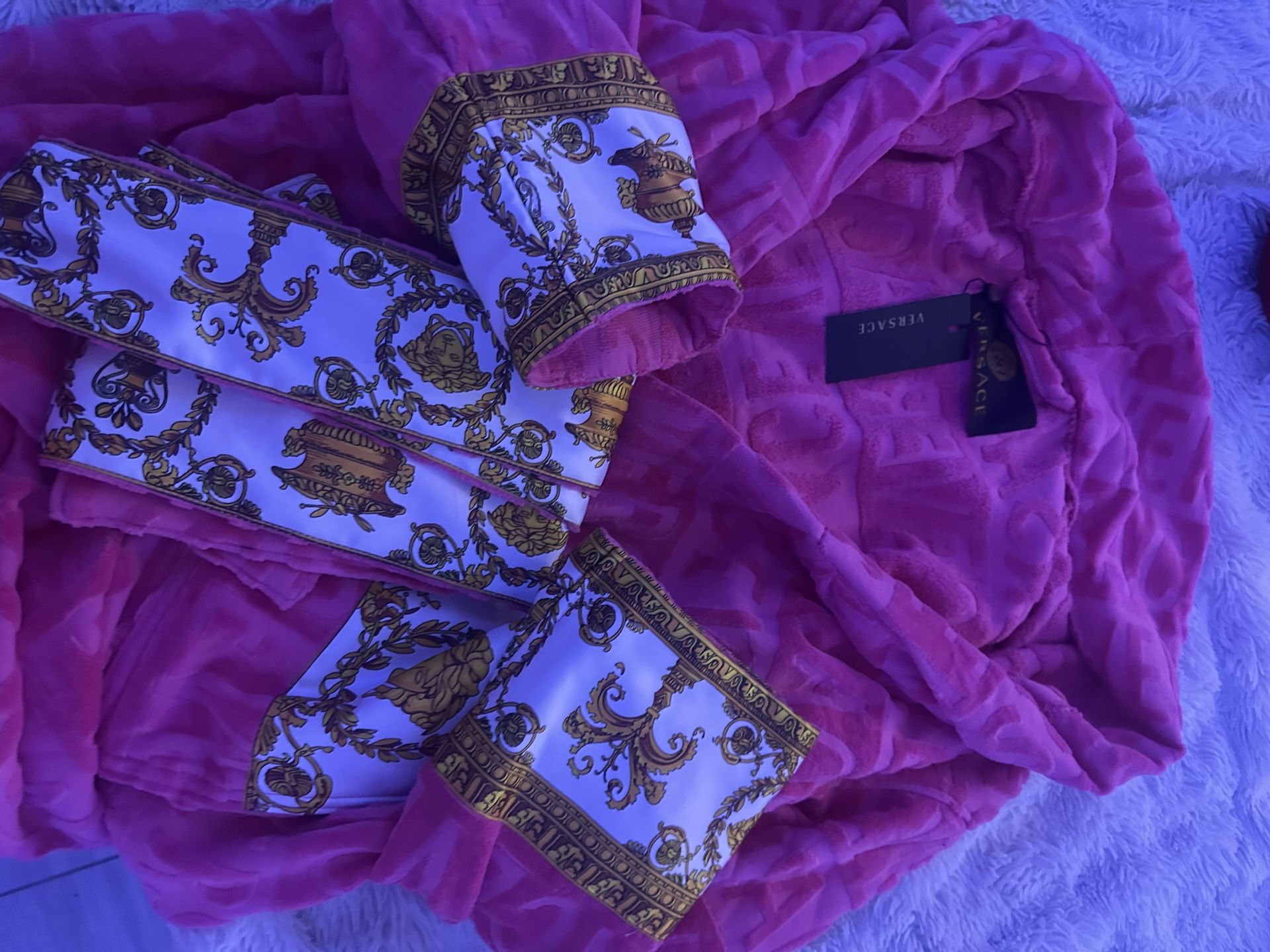 pink versace robe