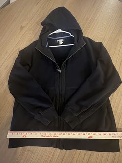  Carbon 2 Cobalt Men's Long Sleeve - Full Zip Hoodie - Black - Size Large