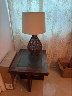 lamp and table