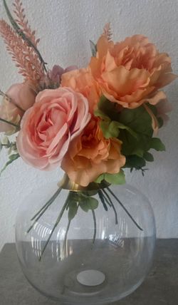 Clear and gold vase