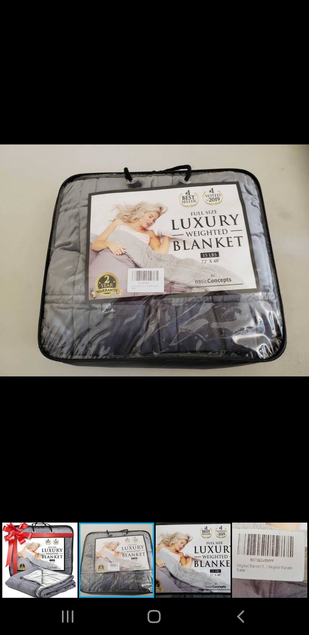 Basic Concepts Full Size luxury Weighted Blanket, 15 lbs, Cooling Weighted Blanket for Full Size Bed, 72" x 48", Machine Washable