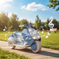 Kids Electric Motorcycle, Ride On Toys for Kids 3-5 Years Toys w/Training Toddler Motorbike, Headlights & Music, Realistic Engine Sounds, Non-Slip Tir