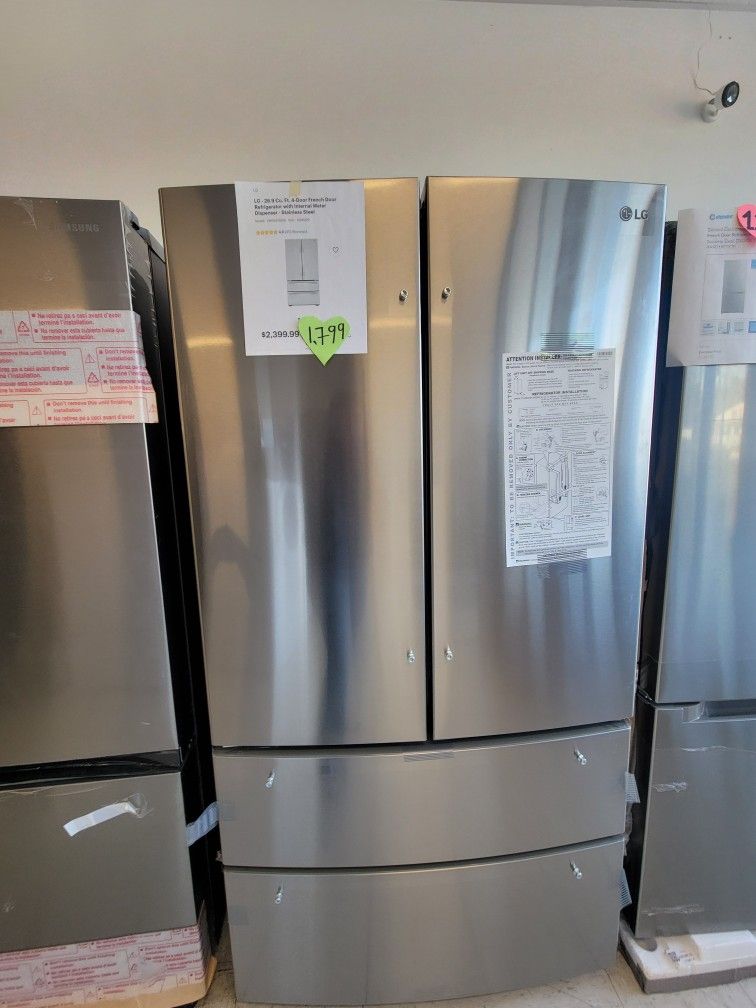 Stainless Steel French Door Refrigerator New Scratch And Dent With 6months Warranty